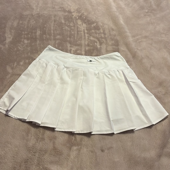 White Pleated Tennis/Golf Skirt with Built in Shorts with Pockets - Picture 2 of 4